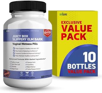 Juicy Box Slippery Elm Bark Vaginal Wellness Supplement, 60 Veggie Capsules, Natural Herbal Formula with Psyllium Husk (10)