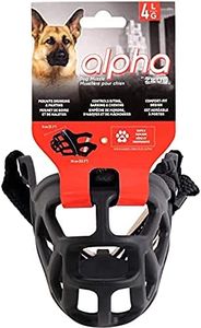 Zeus Alpha TPR Muzzle for Large Dogs, Comfort Fit Design Prevents Biting, Barking and Chewing, Black