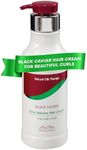 Total Volume Hair Cream for Curly Hair, Hydrating Formula with Black Caviar and Peach Extract, Sunflower & Cotton Oils, Anti-Frizz, Curl Enhancer for Volume Control, 400 ml