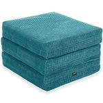 Gilda Adult Z Bed Futon Mattress Chair Footstool Morphing Furniture (4KG Budget Fibre, Teal)