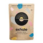 EXHALE Organic Chemical-Free Wholebean Decaf Coffee 450g - NEW LARGE 450G PACK - Mycotoxin Free & Suitable for Bulletproof Coffee. Single Origin and 100% Arabica Beans - Decaf Medium Roast