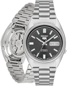 Seiko 5 AUTO 30M Stainless Steel, BLACK - SNXS79, casual