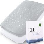 Bassinet Sheets Fit for RONBEI, Arm's Reach Clear-Vue, Cambria, Mini Ezee Co-Sleeper, Chicco LullaGo Nest Bassinet, Fit for 18"x32" Rectangle Bassinet Mattress Pad, Ultra Soft & Super Stretchy-2 Pack