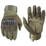 Nioslier Outdoor Joint Protection Gloves, Hard Knuckle Full Finger Touch Screen Gloves for Men & Women Cycling Motorcycle Hiking Camping Training (Army Green, XL)