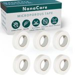 NanaCare Microporous Surgical Tape 1.25cm x 10 m (6 Rolls) | Micropore Tape | Earring Tape |Medical Tape for Skin, Dressings and Face | First Aid Tape Suitable for Sensitive Skin