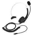 Headset with Microphone, Hands- Telephone Headphone with Noise Cancelling Mic, Comfortable Wearing PC Headset for Skype,Computer Office Call Center Business Conference(Crystal