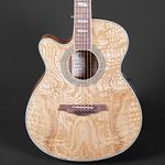 Lindo Left Handed PBEQ Piebald/Burl Ash Electro-Acoustic Guitar and Padded Gigbag