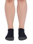 Jockey Women's No Show Modal Blend Socks (Pack of 2) (7506_Navy & Mid Grey Melange_FREE SIZE_Navy and Mid Grey Melange)