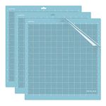 REALIKE 12x12 Lightgrip Cutting Mat for Cricut Explore One/Air/Air 2/Maker(3 Pack), Gridded Adhesive Non-Slip Cut Mat for Crafts, Quilting, Sewing and All Arts