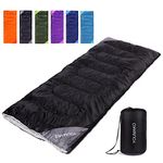 Backpacking Sleeping Bag for Adults & Kids - Lightweight, Waterproof, Comfortable for Spring, Summer, Fall - Hiking, Traveling, Camping (Black Gray, Single)