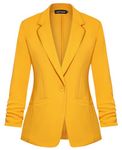 LADI TREND Blazers for Women Casual One Button Closure Everyday Wear Suit Jacket (Yellow S)