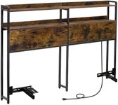 MASHELLY Headboard for Queen Size, Headboards with Storage, Outlets, USB Ports and LED Light, Storage Rack, Sturdy and Stable Head Board, Easy Installation (Queen with Brackets)