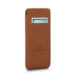 UltraSlim Classic, Slim Fit Soft Leather Sleeve Case Compatible with (6.1 Inch - iPhone 13/13 Pro, 14/14 Pro, 15/15 Pro, Wallet Tan)