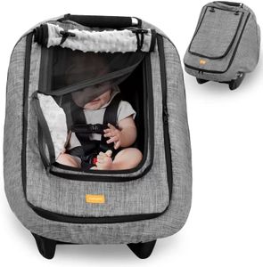 Waterproof Baby Car Seat Cover，Cold Weather Carseat Cover for Babies,Infant Car Seat Cover Canopy for Boy Girls,Windproof Car Seat Canopy for Boys & Girls, Keeps Babies Warm and Cozy(Grey)