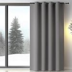 PANOVOUS Extra Wide Blackout Curtain Panels for Sliding Glass Door, Grommet Thermal Insulated Patio Door Curtains, Room Divider Curtain W100 x L84, 1 Panel