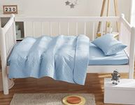 Clara Clark Toddler Bedding Set, All Season Toddler Quilts, 3PC Bedspread Coverlet Set - Ultra Soft and Breathable Kids Bedding, Baby Blue