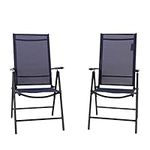 PHIVILLA Folding Garden Chairs with Aluminum Frame,6X Adjustable with 7 Seating Positions,High Back Outside Patio Chairs Weather Resistant(Blue)