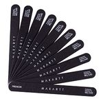 Makartt Nail Files 180/240 Grit Black Emery Boards Nail File 10pcs Professional Nail Files Washable Doubled Sided Coarse Nail File Manicure Set for Nail Salon