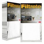 Filtrete 14x25x1 Furnace Filter, MPR 300, MERV 5, Clean Living Basic Dust 3-Month Pleated 1-Inch Air Filters, 6 Filters