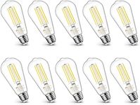 MASTERY MART 100 Watt LED Bulb, Edison Bulbs Dimmable Light Bulbs E26, 5000K Daylight White Bright 9W 1100LM, ST21/ST64 Vintage Light Bulbs, UL Listed, Clear Glass, Decorative Light Bulb (10 Pack)