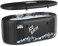 Keystone Peak Inflatable Cold Plunge Compatible with Water Chiller | Portable Ice Bath Tub for Athletes XXL | Inlet and Outlet Connections | Insulated Thermal Lid Hot Cold | 120 Gallons Black XXL