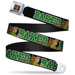 Buckle-Down Seatbelt Belt - Scooby Doo & Shaggy Pose/BAKED Black/Green - 1.5" Wide - 32-52 Inches in Length