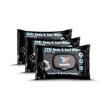 UpUrFit XXXL Body & Face Wipes, 30 Sheets | Wet Wipes for Face, Post Sport and Workout Cleansing, Aloe Vera, Menthol, Olive Oil Infused Relaxing Formula | (Pack of 3, 10 Sheets per Pack)