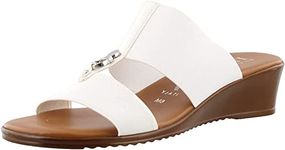 ITALIAN Shoemakers Women's Avery Wedge Sandal, White, 9