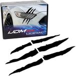 iJDMTOY (1) Reflective Black Headlight Eye Scar or Claw Scratch Shape Vinyl Decal Set Compatible with Car Truck SUV