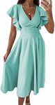 Dokotoo Women's Wedding Guest Dress Maternity Dress Teacher Dresses That Hide Belly Fat Valentines Dress for Women Sky Blue S