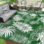 Falflor 180x270cm Outdoor Area Rug Plastic Reversible Mats Outdoor Camping Rug Waterproof Outdoor Rug Large Floor Mat for RV Patio Beach Backyard Deck (Green)