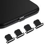 4 Pieces Anti Dust Plugs,iPhone Plug Cover iPhone 7 Plus Charger Plug Protector iPhone Dust Plug Charger Protector Charging Dust Cover Compatible iPhone 7, 8 ,11, 12,13,14, Max/X/XS/XR, Plus(Black)