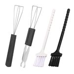 4 Pack Stainless Steel Keycap Puller and Keyboard Brush Cleaning Tool Set Keycaps Remover and Brush Cleaner for Mechanical Keyboard Removing Cleaning Keyboard Tools