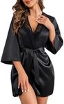 Avidlove Women's Kimono Robe Short Satin Pure Short Silky Robes