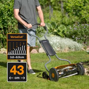 Fiskars StaySharp Plus Reel Mower – 43cm Blade-Free Cylinder Lawnmower