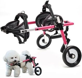 Wheelchair for Dogs,Pet Baby Adjustable Dog Wheelchair for Back Legs with Dog Leash,Lightweight Doggie/Doggy Carts with Wheels for Small Pets Hind Limbs,Disabled Hind Legs Walking Stable,Pink,S