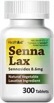 HealthA2Z® Senna Laxative | 300 Count | Sennosides 8.6mg | Natural Vegetable | Laxative Ingredients | Overnight Relief | Bowel Movement | Relief from Constipation