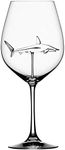 Aptech Italian Red Wine Glasses - Red Wine Champagne Glasses with Shark Inside, Creative Goblet Glass, Lead-Free Crystal Clear Glass, High-end Flutes Glass Perfect for Homes Bars Party