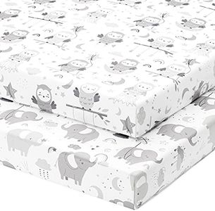 Pack and Play Sheets Fitted – Compatible with Graco Pack n Play Playard Crib and Other 27 x 39 Inch Playpen Mattress – Snuggly Soft 100% Jersey Cotton – 2 Pack Play Yard Sheet Set for Boys & Girls