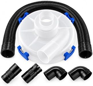 Cikawit Cyclone Dust Separator for Wet Dry Vacuum, Low Profile Dust Collector Fits Standard 5 Gallon Buckets, Includes 2-1/2 Inch Hose and 90 Degree Elbows, High Efficiency Dust Collection System