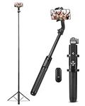 Spigen Wondersnap Selfie Stick Tripod, [64" Extra Long] [Reinforced Tripod Stand] All-in-One Phone Tripod for iPhone, Samsung Android, Camera, GoPro and more - Black