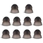 10pcs 8mm Hearing Aid Domes, Soft Silicone Hearing Aid Power Domes Double Layer Closed Hearing Aids Ear Tips Replacement(Black)