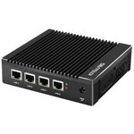 Sharevdi Micro Firewall Appliance, In-tel Pentium N3700 Fanless Mini PC, 4x 2.5GbE I225-V, Dual HDMI/USB3.0, Support AES NI, OPNsense, 8G RAM 128GB SSD (8+128/RS232 COM)