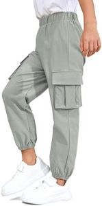 HOOGRIN Boys Fall Baggy Lounge Jogger Pants Elastic Waist with Pockets Trousers for Girls Kid,Gray,11-12 Years