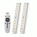 LDOPTO Battery Powered Under Cupboard Kitchen Lights with Remote, Wireless Dimmable Wardrobe Closet Night Light with Timer Touch Switch Stick-on Magnet Strip, Multiple Colors 2 Pack