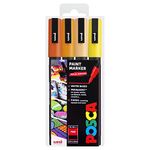 Posca Uni PC-3M Art Paint Markers - Set of 4 - In Plastic Wallet - Sunrise Tones