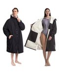 Neialla Waterproof Changing Robe Adults with a Warm and Plush Lamb Lining Upgraded Waterproof Pocket and Inner Pocket Windproof Oversized Changing Robe for Swimming Surfing Water Sports