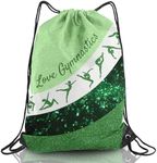 HJKLONE Gymnastics Gifts Gymnastics Drawstring Backpack Gymnastics Drawstring Bag Team Gifts Bag 1Pcs, Green