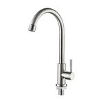 Ibergrif M18703 Mundo, Single Cold Water Kitchen Mixer, Sink Tap with High Spout, Stainless, Grey