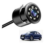 Asryd Car Rear Backup Camera, Rear View LED Night Vision Camera Waterproof 170 Degree Wide Angle, Black, Reverse Camera Parking Guide for Maruti Suzuki Dzire (1 LED Camera)